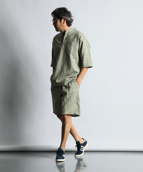 取り置き中　　　ミューニック バンドカラーシャツ　コットン タイプライター The DUFFER of ST.GEORGE（ザダファーオブセントジョージ） シャツ