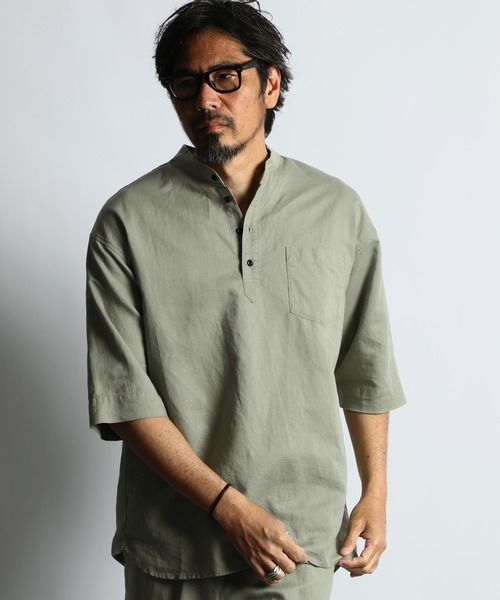the mad shopバンドカラー チェックシャツ atelier 103 the mad shopバンドカラー チェックシャツ atelier 103