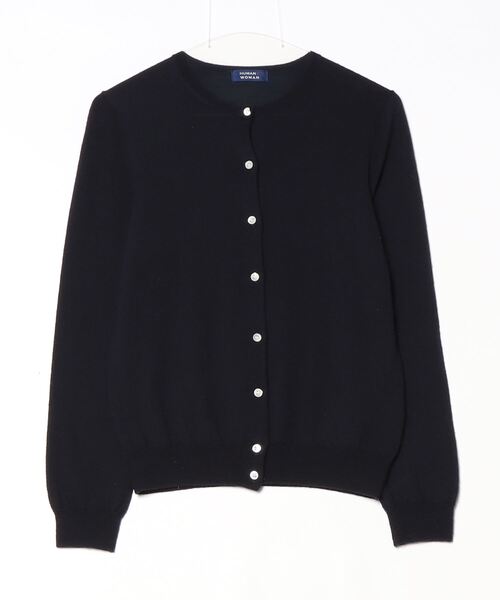 human woman（ヒューマンウーマン） ニットカーディガン L ネイビー