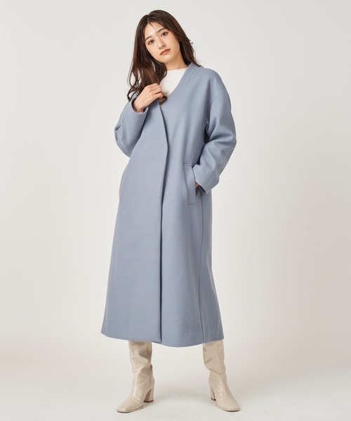 「ROYAL PARTY」 ノーカラーコート FREE ブラウン レディース_画像4