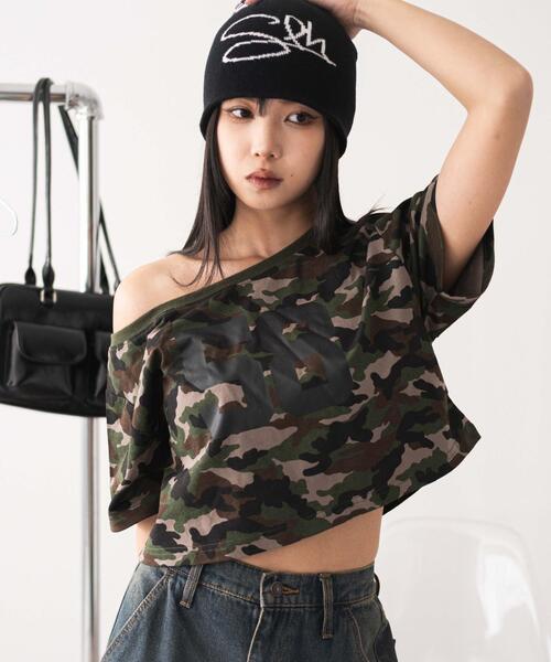 WEGO（ウィゴー） tシャツ WEGO/2WAYオフショルショートT レディース