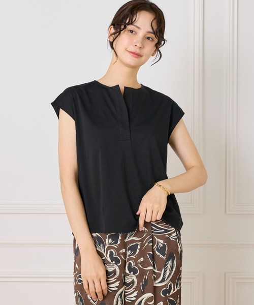 tシャツ 「UVカット」スキッパーデザイントップス レディース