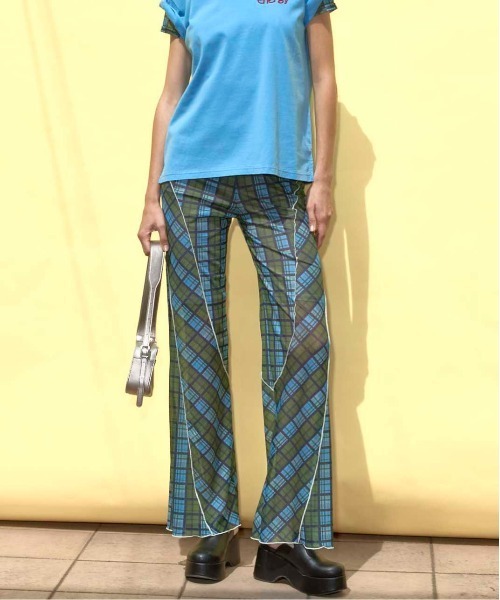 2022ss MAISON SPECIAL チェックハイウエストパンツ SALE】Check High Waist Wide Pants