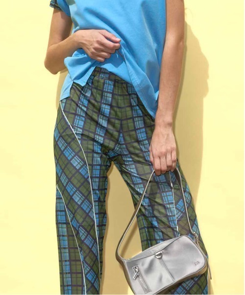 2022ss MAISON SPECIAL チェックハイウエストパンツ SALE】Check High Waist Wide Pants