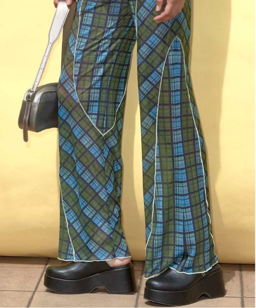 MAISON SPECIAL パンツ Panel Plaid Pants/パネルチェックパンツ