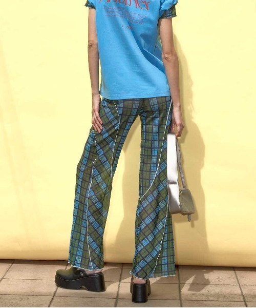 MAISON SPECIAL パンツ Panel Plaid Pants/パネルチェックパンツ