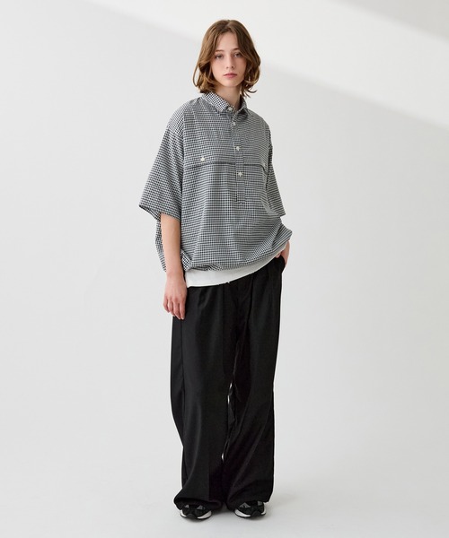 [JEMUT]★25SS★韓国人気★PALE OVERFIT CHECK SHIRTS WETTEMPT シャツ GINGHAM CHECK PULLOVER SHIRT / ギンガム
