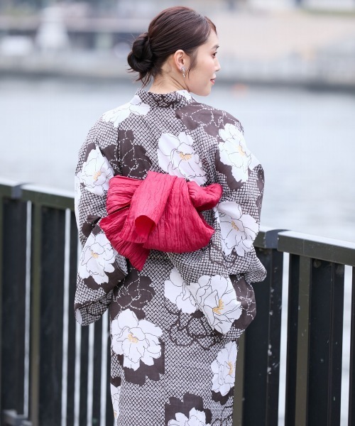 slattgir 浴衣 高身長 花柄浴衣セット（ゆかた＋へこ帯