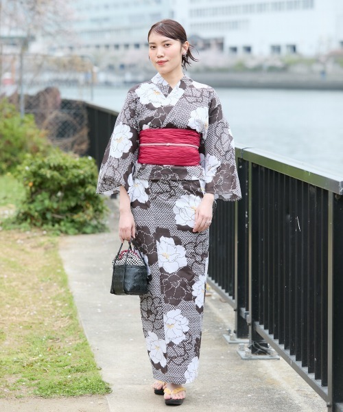 slattgir 浴衣 高身長 花柄浴衣セット（ゆかた＋へこ帯