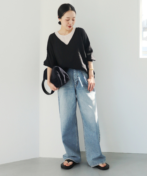 plage 「Plage」 Vネックニット FREE アイボリー レディース