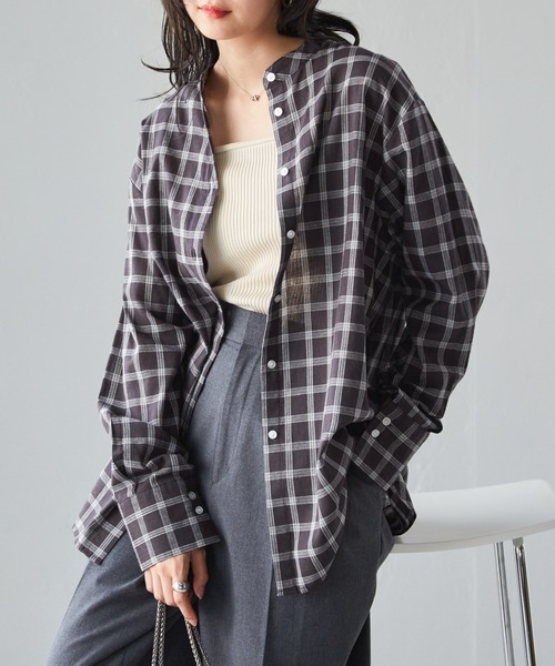 RANAN（ラナン） ブラウス シャツ 2wayボウタイチェックシャツ