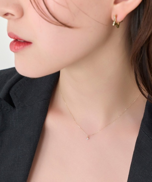 【Phoebe】K10ネックレス Phoebe（フィービー） ネックレス 「K10/刻印入り」ワントップビジュー