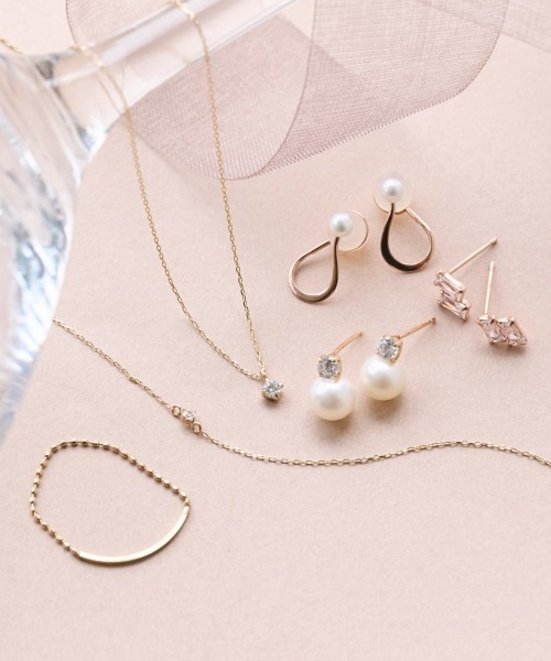 【Phoebe】K10ネックレス Phoebe（フィービー） ネックレス 「K10/刻印入り」ワントップビジュー