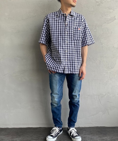 DANTON ダントン シャツ 半袖 コットン ネービー42 Danton 「DANTON」 半袖シャツ 42 ネイビー メンズ : ZOZOTOWN
