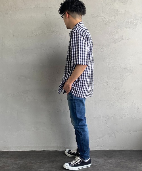 DANTON ダントン シャツ 半袖 コットン ネービー42 Danton 「DANTON」 半袖シャツ 42 ネイビー メンズ : ZOZOTOWN