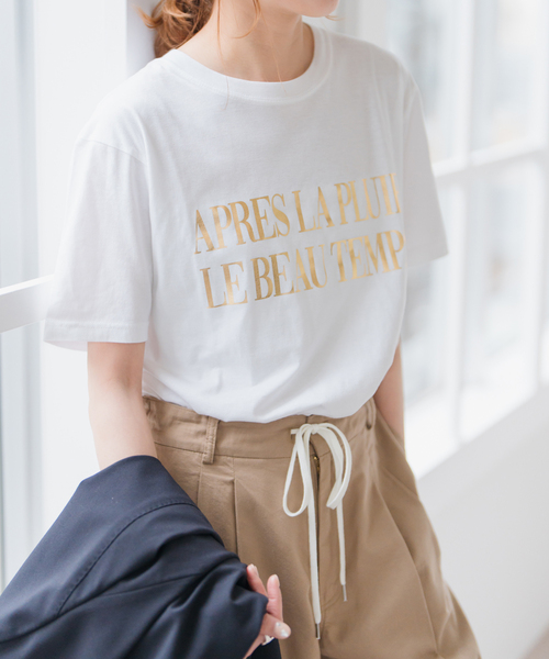 Spick＆Span tシャツ 「追加2」箔ロゴプリントTシャツ