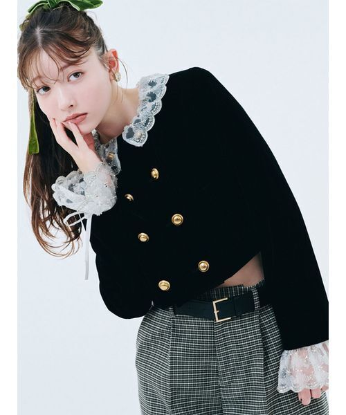 LILY BROWN ジャケット ノーカラージャケット 「L.B CANDY STOCK