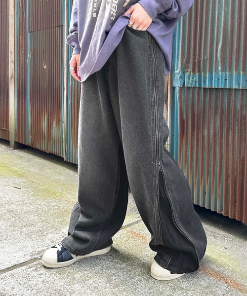 「sedacle」 加工デニムパンツ LARGE ブラック メンズ