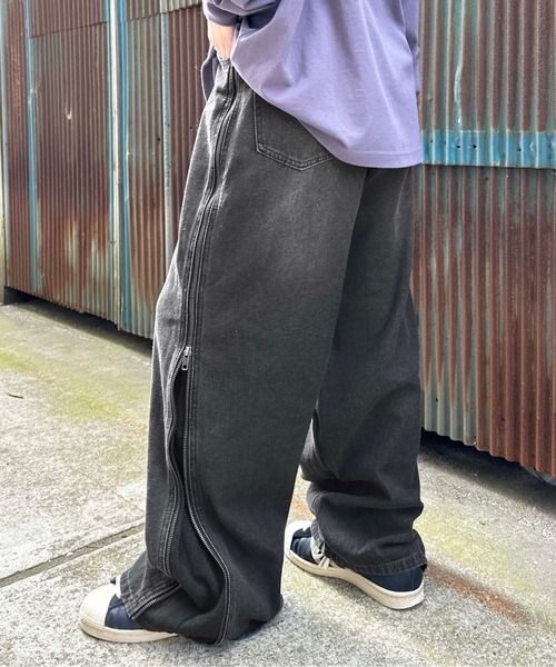 「sedacle」 加工デニムパンツ LARGE ブラック メンズ