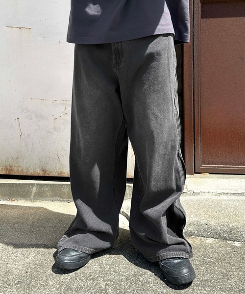 「sedacle」 加工デニムパンツ LARGE ブラック メンズ