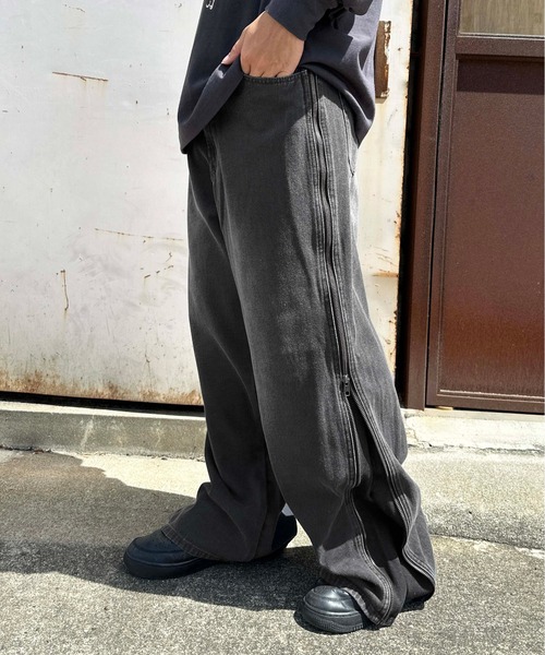 「sedacle」 加工デニムパンツ LARGE ブラック メンズ