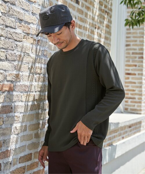 ikka（イッカ） tシャツ フクレジャカード切り替えロンT メンズ