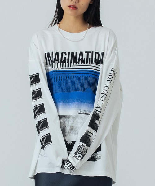 tシャツ (OKIRAKU×ROSEBUD) GRAPHIC LONG SLEEVE TEE レディース