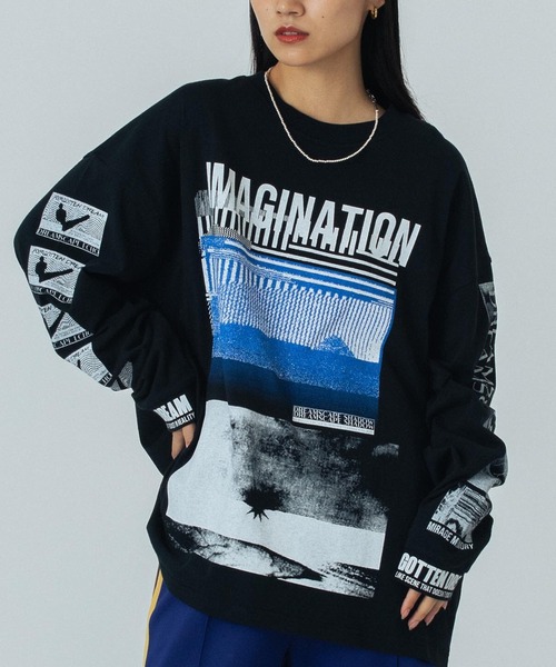 OKIRAKU（オキラク） tシャツ (OKIRAKU×ROSEBUD) GRAPHIC LONG SLEEVE