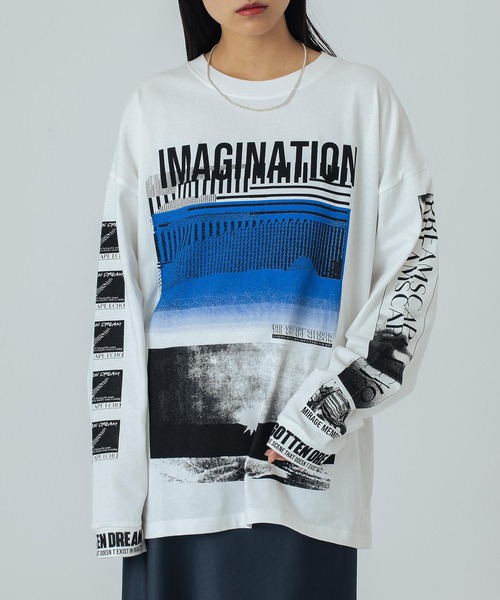 OKIRAKU（オキラク） tシャツ (OKIRAKU×ROSEBUD) GRAPHIC LONG SLEEVE