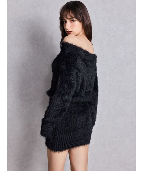 GYDA（ジェイダ） ワンピース オフショルデザインシャギーニット