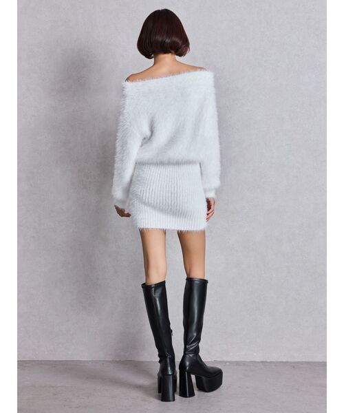 GYDA（ジェイダ） ワンピース オフショルデザインシャギーニット