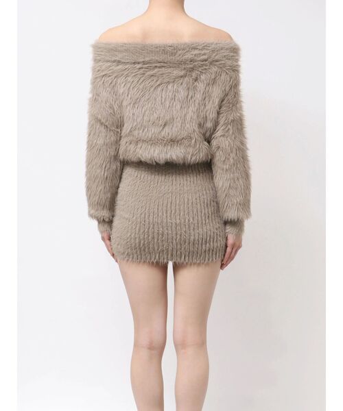 GYDA（ジェイダ） ワンピース オフショルデザインシャギーニット