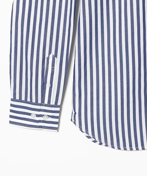 超美品　ビームスボーイ　ブルー　ストライプ長袖シャツ　綿100%　ボタンダウン BEAMS BOY（ビームス ボーイ） ブラウス シャツ ロンドン ストライプ