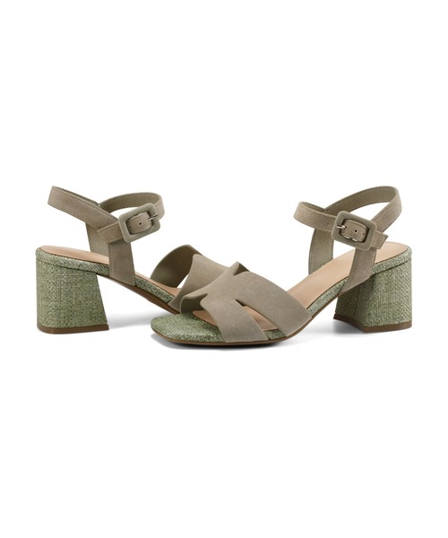 「ROCKPORT」 ヒールサンダル 23.5cm モスグリーン レディース_画像4