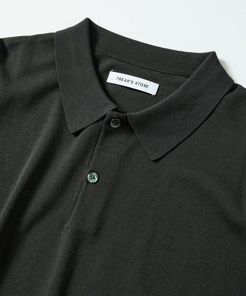 「FREAK'S STORE」 半袖ポロシャツ MEDIUM チャコール メンズ_画像3