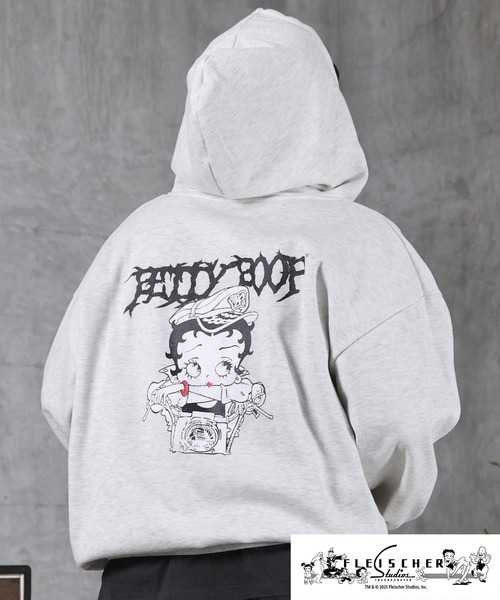 BETTY BOOP（ベティ ブープ） パーカー AW 裏起毛 バックプリント ZIP