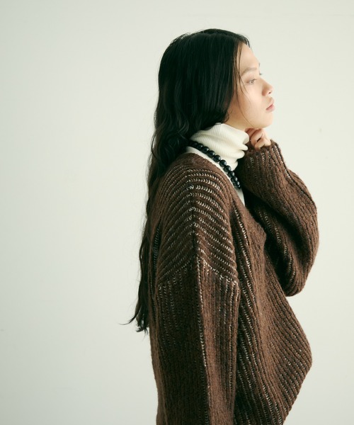 Trish（トリッシュ） ニット セーター 両畦ストライプアルパカタッチ深