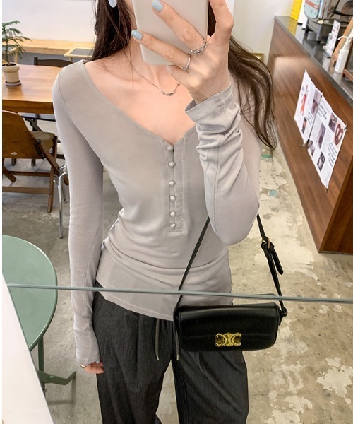 semuse tシャツ ヘンリーネックロンT レディース : ZOZOTOWN Yahoo!店