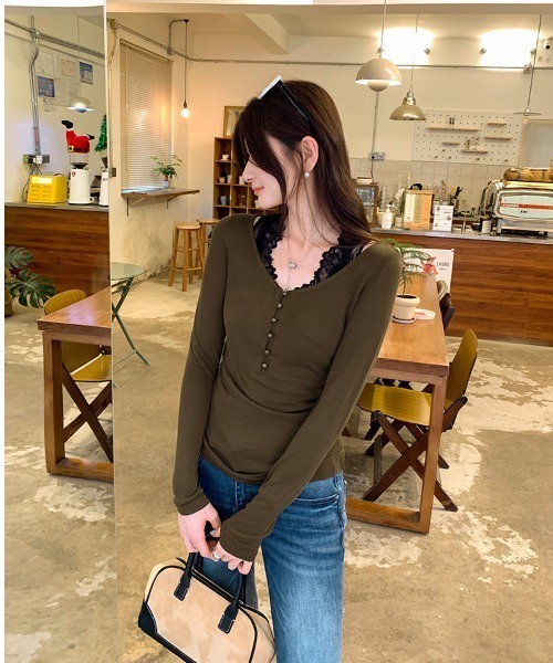 semuse tシャツ ヘンリーネックロンT レディース : ZOZOTOWN Yahoo!店
