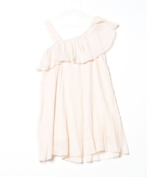 「CORTES WORKS」 フリルノースリーブワンピース 38 ベージュ レディース_画像2