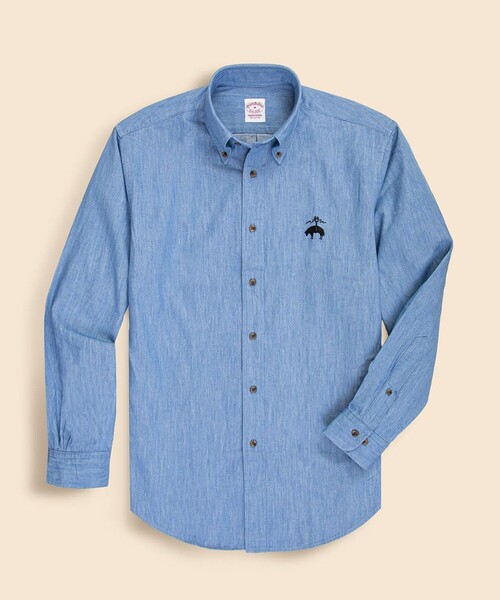 ブルックスブラザーズ（Brooks Brothers）/◆オンラインストア限定◆  コットン　ライト デニム　ビッグGFロゴ　カジュアルシャツ　Tra… BROOKS BROTHERS（ブルックスブラザーズ） シャツ オンラインストア