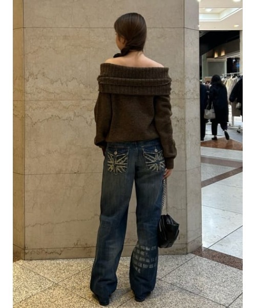laguagem NECK LOOSEY PRINT ニット LAGUA GEM | NECK LOOSEY PRINT