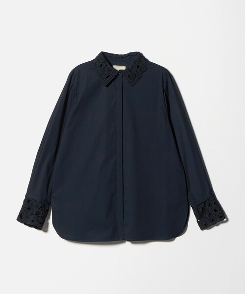 【完売品】ユナイテッドアローズ エンブロイダリー カラー シャツ UNITED ARROWS（ユナイテッドアローズ） ブラウス シャツ エンブロイ