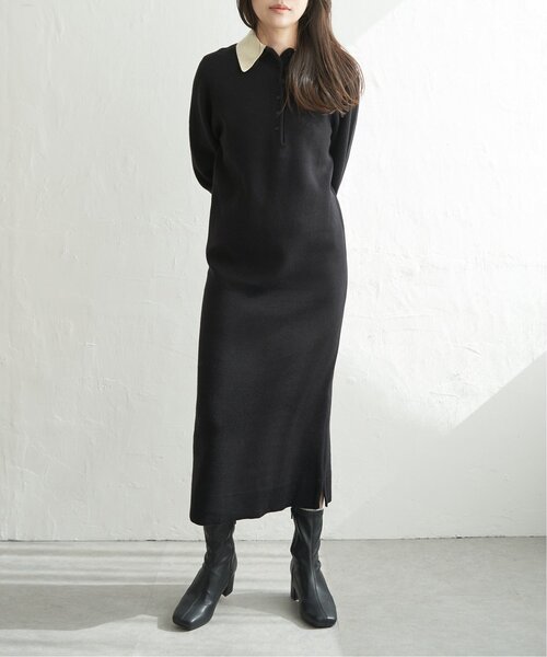 VENCE EXCHANGE ワンピース クールクール配色ポロニットワンピース