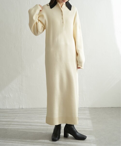 VENCE EXCHANGE ワンピース クールクール配色ポロニットワンピース