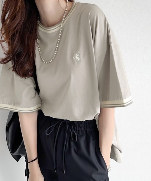 「Java」 半袖Tシャツ X-LARGE ベージュ レディース_画像6