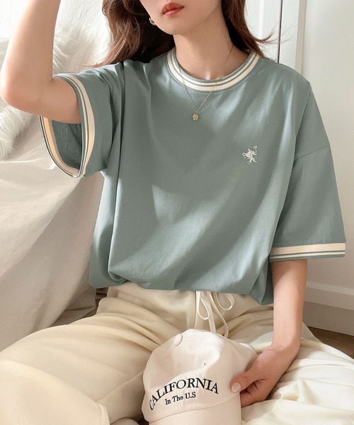 「Java」 半袖Tシャツ X-LARGE ベージュ レディース_画像8