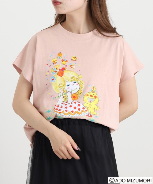 FUNALIVE（ファンアライブ） tシャツ 水森亜土プリントフレンチ