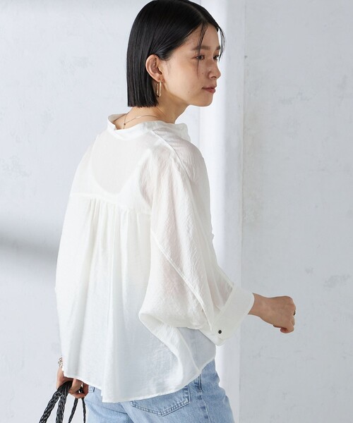 「SHIPS」 7分袖ブラウス ONE SIZE ブラック レディースの画像