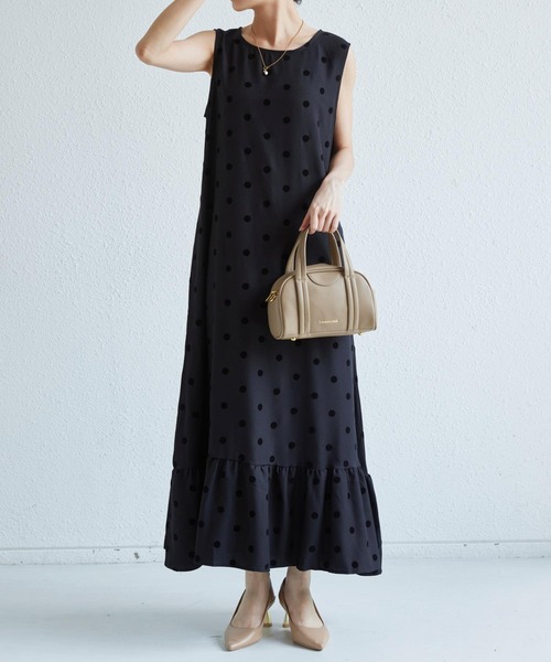 「MAISON DE THERESE」 ノースリーブワンピース FREE ブラック レディース_画像3